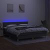 vidaXL Krevet box spring s madracem LED tamnosivi 180x200 cm tkanina