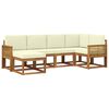 vidaXL Set vanjskih sofa s jastukom 6 pcs Prirodna i krem Poliester