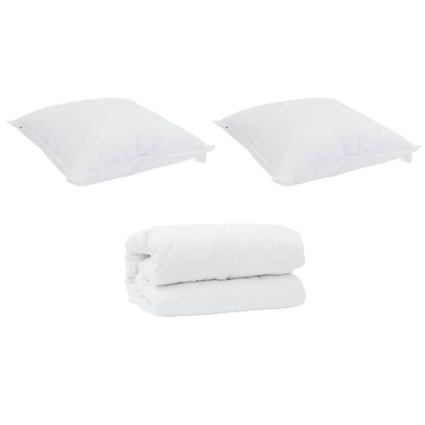 vidaXL Duvet s jastucima s jastukom 3 pcs Bijelo Mikrovlakna