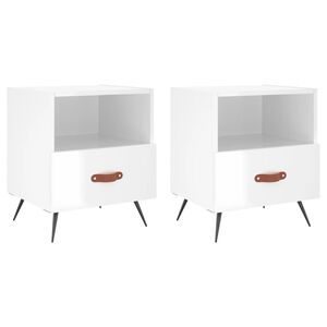 vidaXL Noćni ormarići 2 kom sjajni bijeli 40 x 35 x 47,5 cm drveni