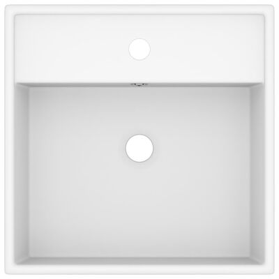 vidaXL Luksuzni četvrtasti umivaonik mat bijeli 41 x 41 cm keramički