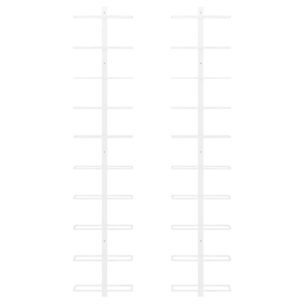 vidaXL Zidni stalak za vino za 10 boca 2 kom bijeli metalni