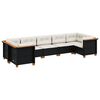 vidaXL 7-dijelni set vrtnih sofa od poliratana s jastucima crni