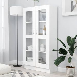 vidaXL Vitrina bijela 82,5 x 30,5 x 150 cm konstruirano drvo