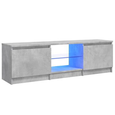 vidaXL TV ormarić s LED svjetlima siva boja betona 120 x 30 x 35,5 cm
