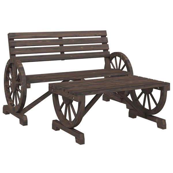 vidaXL 4-dijelna vrtna garnitura od masivne jelovine