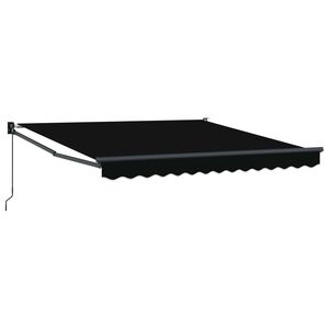 vidaXL Skrovita tenda Crna 350 x 250 cm Poliester i aluminij