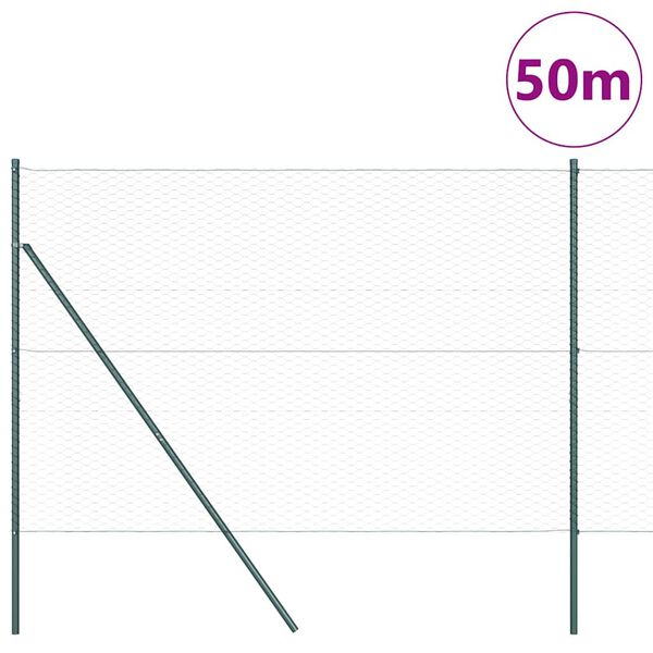 vidaXL Stup za ogradu Siva 50 x 1,5 m (mreža od 36 mm) Čelik i PVC