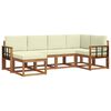 vidaXL Set vanjskih sofa s jastukom 6 pcs Prirodna i krem
