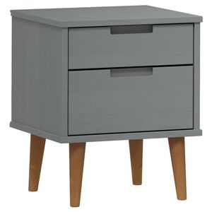 vidaXL Noćni ormarić MOLDE sivi 40 x 35 x 48 cm od masivne borovine