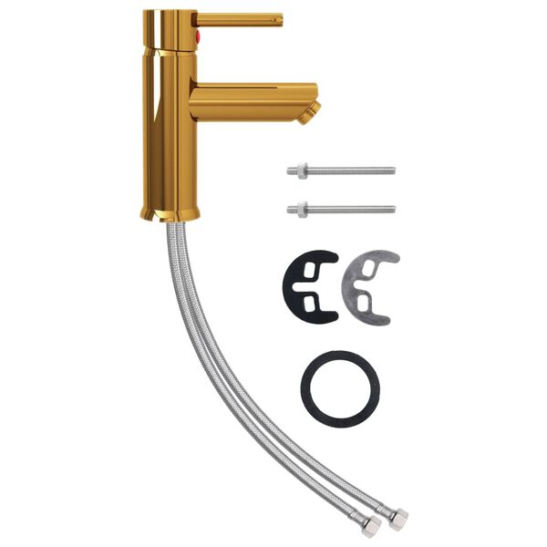 vidaXL Kupaonska slavina za umivaonik zlatna 130 x 176 mm