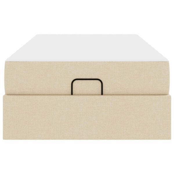 vidaXL Okvir kreveta s madracem s madracem 2 pcs Krema tkanina