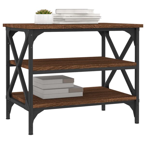 vidaXL Bočni stolić boja smeđeg hrasta 55x38x45 cm konstruirano drvo