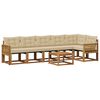 vidaXL Set vanjskih sofa s jastukom 7 pcs Prirodna i bež