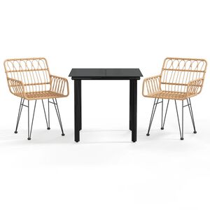 vidaXL 3-dijelni vrtni blagovaonski set od poliratana