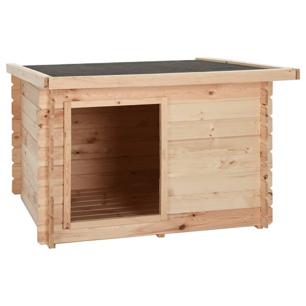 vidaXL Kućica za pse 122,5x118x82,6 cm od masivne borovine 14 mm