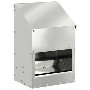 vidaXL Hranilica za piliće Srebrno 21 x 16 x 33 cm Cinkani čelik