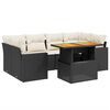 vidaXL 7-dijelni set vrtnih sofa od poliratana s jastucima crni