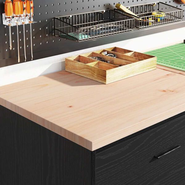 vidaXL Garažni ormar za odlaganje crni 60x51x85 cm masivne borovine