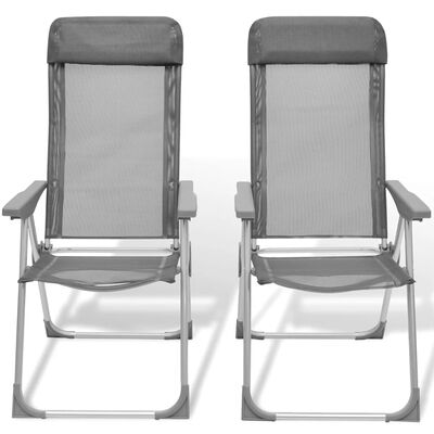 vidaXL Sklopive podesive stolice za kampiranje od aluminijuma 2 kom