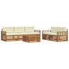 vidaXL Set vanjskih sofa s jastukom 6 pcs Prirodna i krem