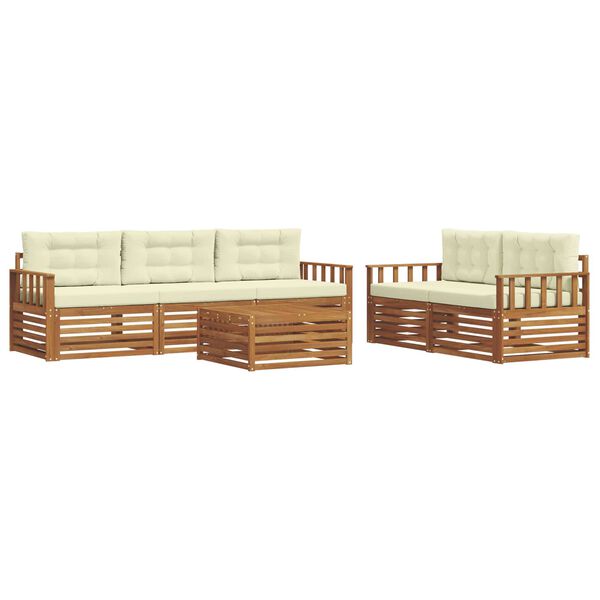 vidaXL Set vanjskih sofa s jastukom 6 pcs Prirodna i krem