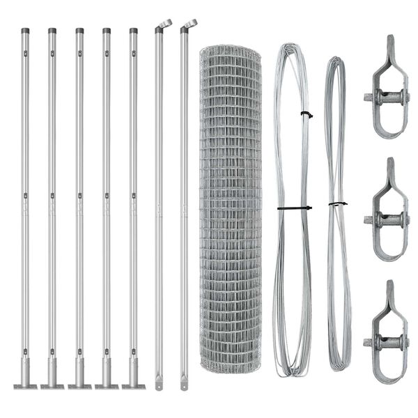 vidaXL Ograda s postovima Srebrno 1,4 x 10 m Čelik