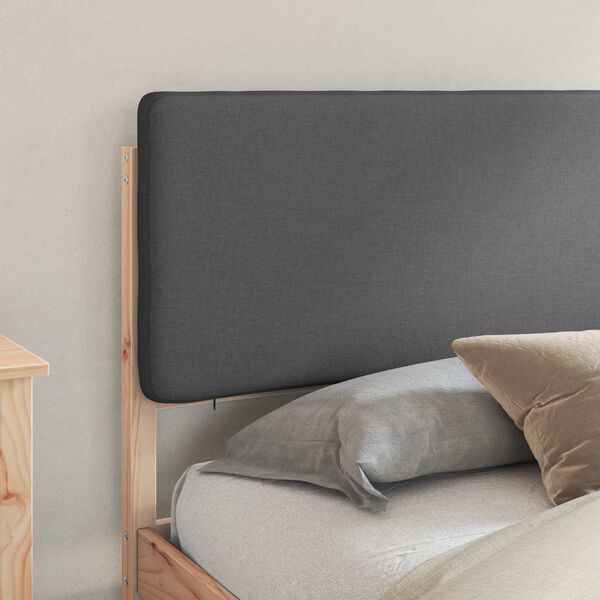 vidaXL Krevetni okvir s tapiciranim uzglavljem Tamno siva 200 x 200 cm