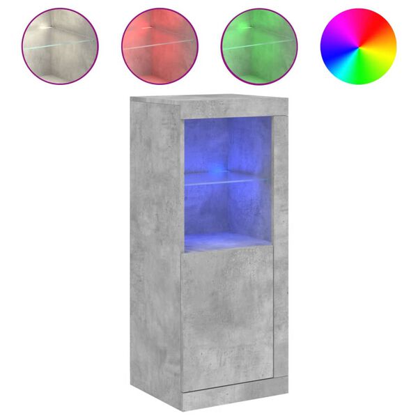 vidaXL Komoda s LED svjetlima siva boja betona 41x37x100 cm
