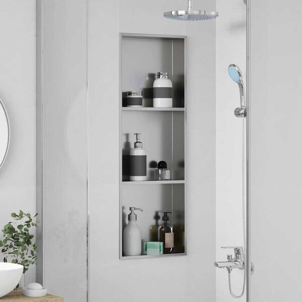 vidaXL Ničica za tu&scaron; Srebrno 90 x 30 x 9,5 cm Nehrđajući čelik