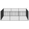 vidaXL Ograda za pse s 12 panela crna od pocinčanog čelika