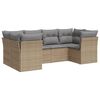 vidaXL 6-dijelni set vrtnih sofa s jastucima bež od poliratana