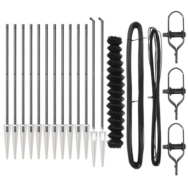 vidaXL Stup za ogradu Siva 25 x 1,5 m (60 x 60 mm mreža) Čelik