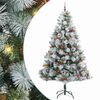 vidaXL Umjetno božićno drvce S LED lampica Zelena i bijela 240 cm