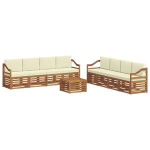 vidaXL Set vanjskih sofa 9 kom. Prirodna i krem