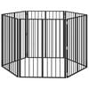 vidaXL Vrata za pse 6 pcs Crna 80 x 100 cm Cinkani čelik