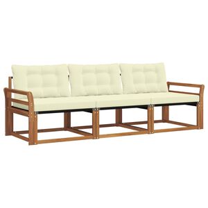 vidaXL Set vanjskih sofa 3 kom. 3-sjedala Prirodna i krem