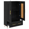vidaXL Highboard Crni hrast 69,5 x 31 x 115 cm Konstruirano drvo