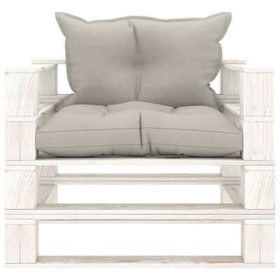 vidaXL Vrtna sofa od paleta sa smeđesivim jastucima drvena