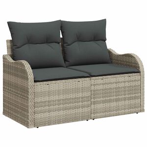 vidaXL Vrtni kauč s jastukom Svjetlosiva 121 x 62 x 69cm poliratan