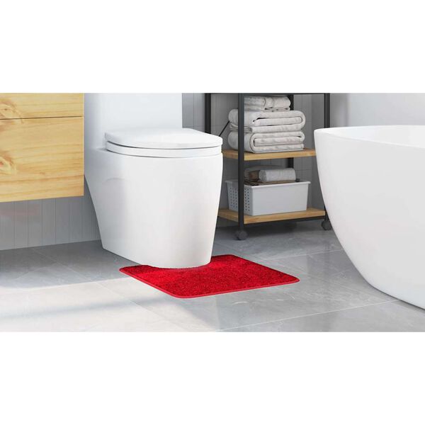 vidaXL Prostirka protiv klizanja s izrezom za WC Crvena 50 x 50 cm PP