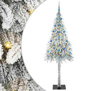 vidaXL Božićno drvce s 300 LED svjetlima Bijelo 210 cm PE i čelik