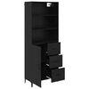 vidaXL Highboard Crni hrast 69,5 x 34 x 180 cm Konstruirano drvo