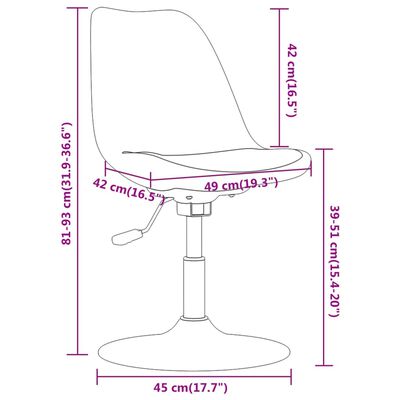 vidaXL Okretne blagovaonske stolice od tkanine 6 kom krem