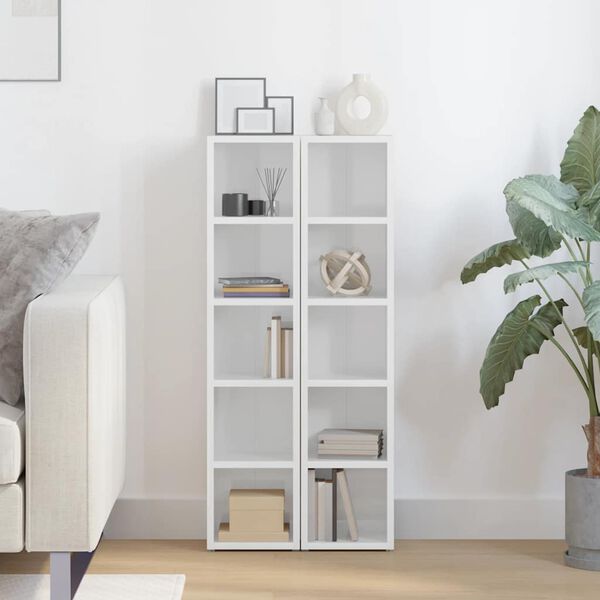 vidaXL Ormarići za CD-ove 2 kom sjajni bijeli 21x16x93,5 cm od iverice