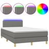 vidaXL Krevet box spring s madracem LED tamnosivi 120 x 190 cm tkanina