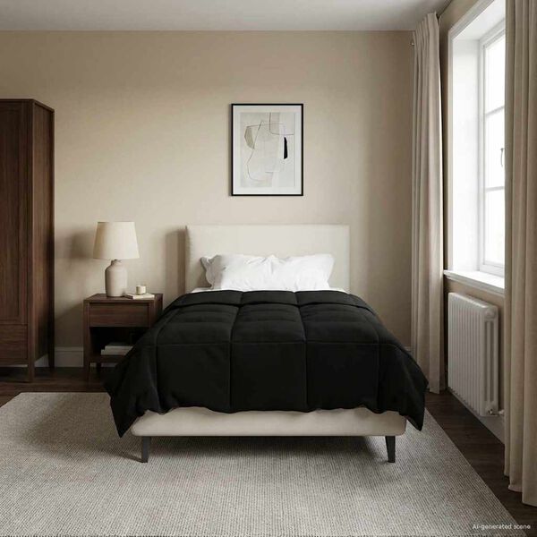 vidaXL Puni pokrivač za cijelu godinu Crna 135 x 220 cm Mikrovlakna