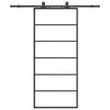 vidaXL Klizna vrata s priborom crna 90 x 205 cm od ESG stakla
