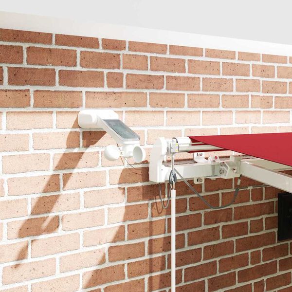 vidaXL Skrovita tenda Crvena 450 &times; 300 cm Poliester i metal