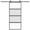 vidaXL Klizna vrata s priborom crna 90 x 205 cm kaljeno staklo